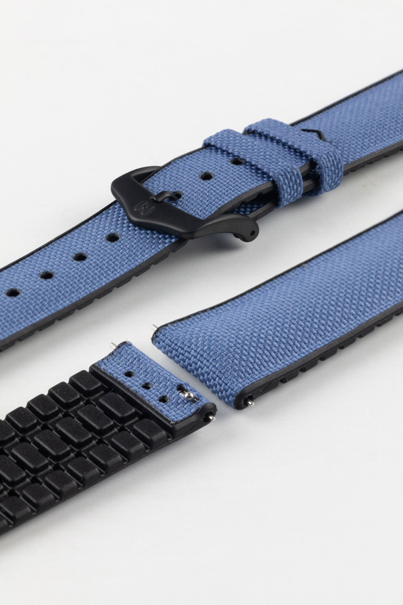 Hirsch ARNE Animal-Free Sailcloth Effect Performance Watch Strap - BLUE