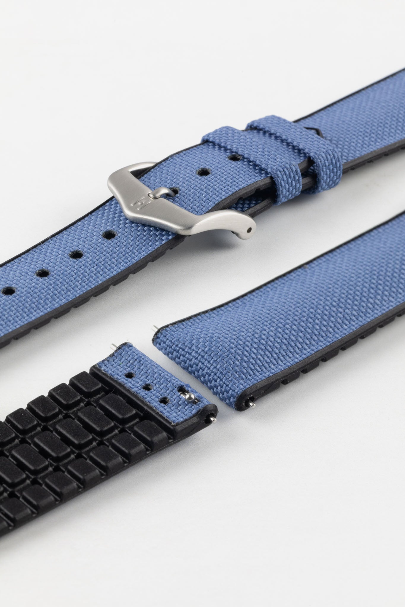 Hirsch ARNE Animal-Free Sailcloth Effect Performance Watch Strap - BLUE