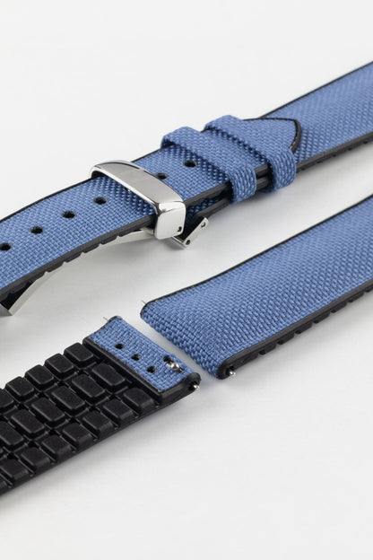 Hirsch ARNE Animal-Free Sailcloth Effect Performance Watch Strap - BLUE