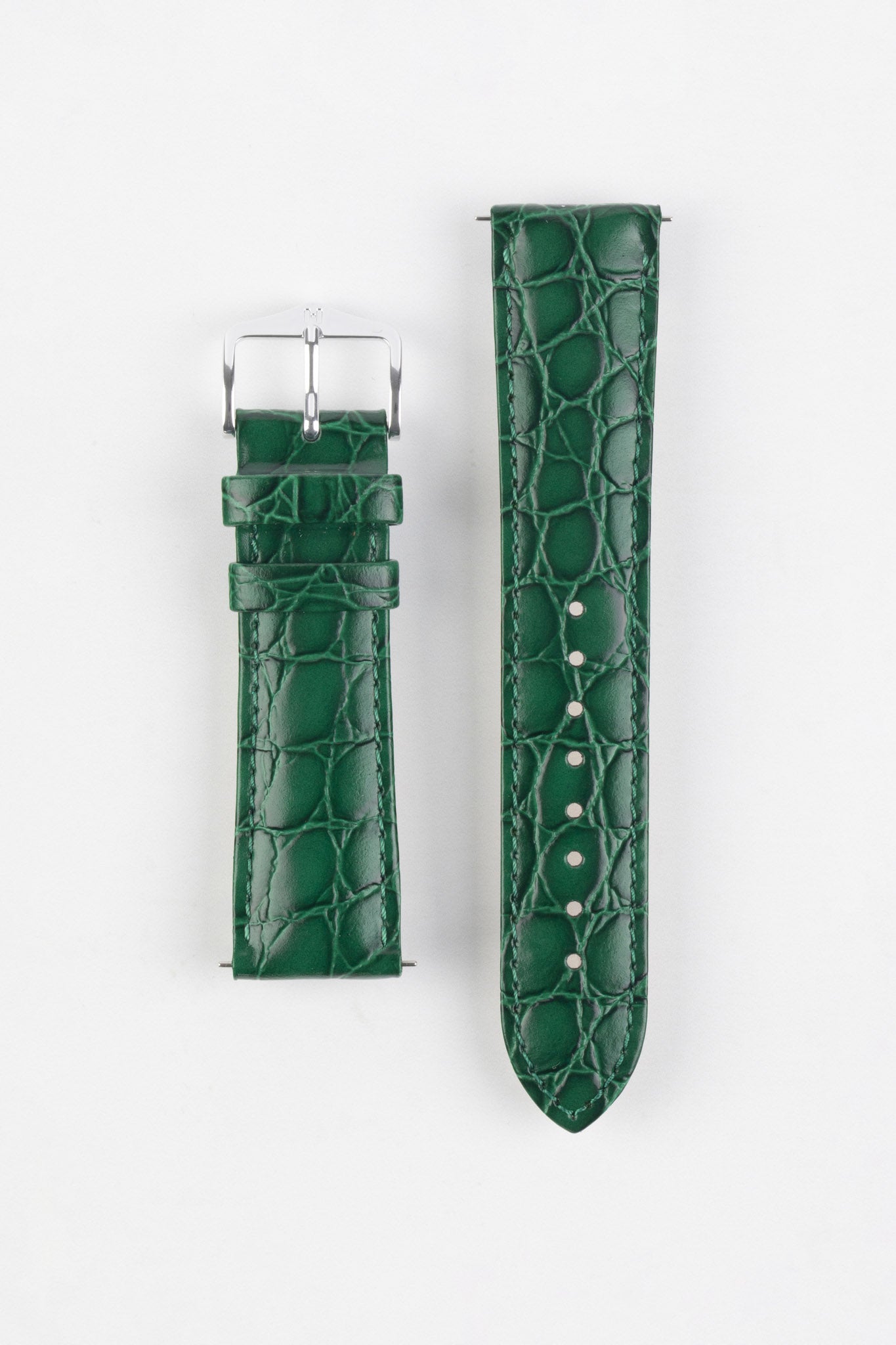 Green leather watch hot sale strap 20mm