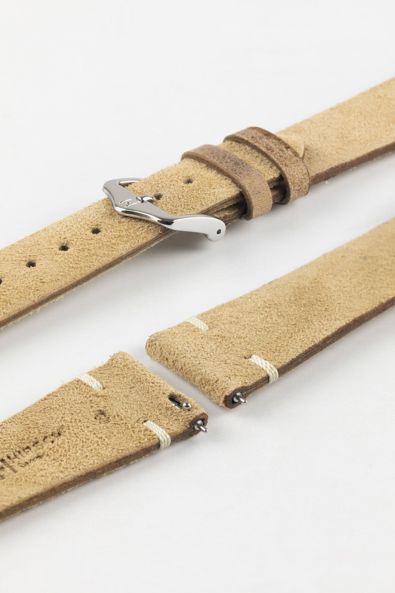 Hirsch SERRO Suede Watch Strap in Gold Brown