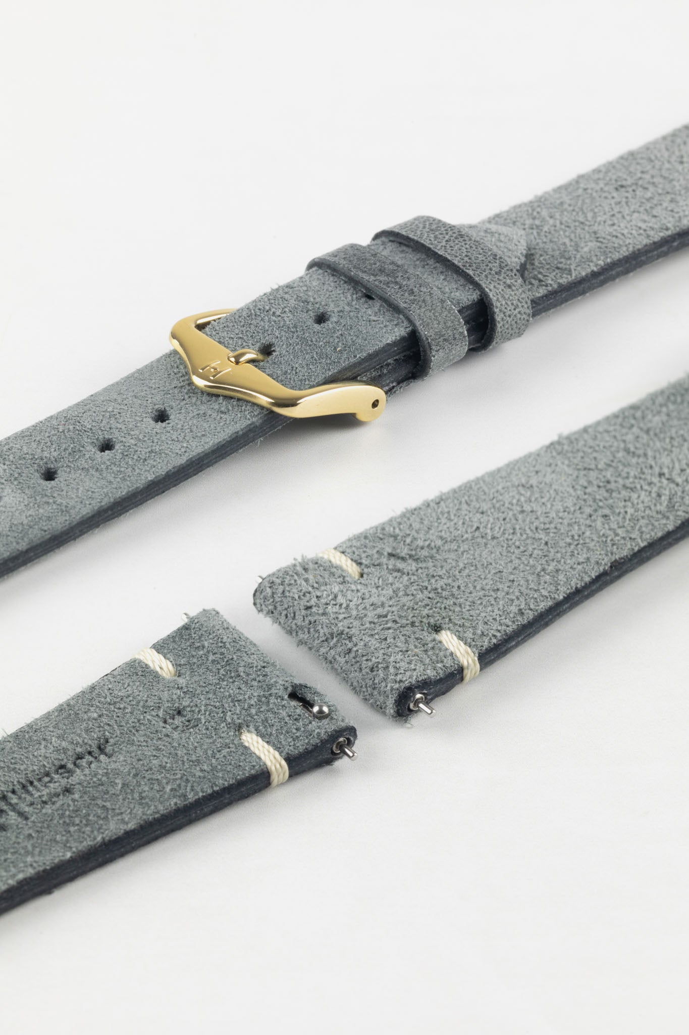 Hirsch SERRO Suede Watch Strap in Grey