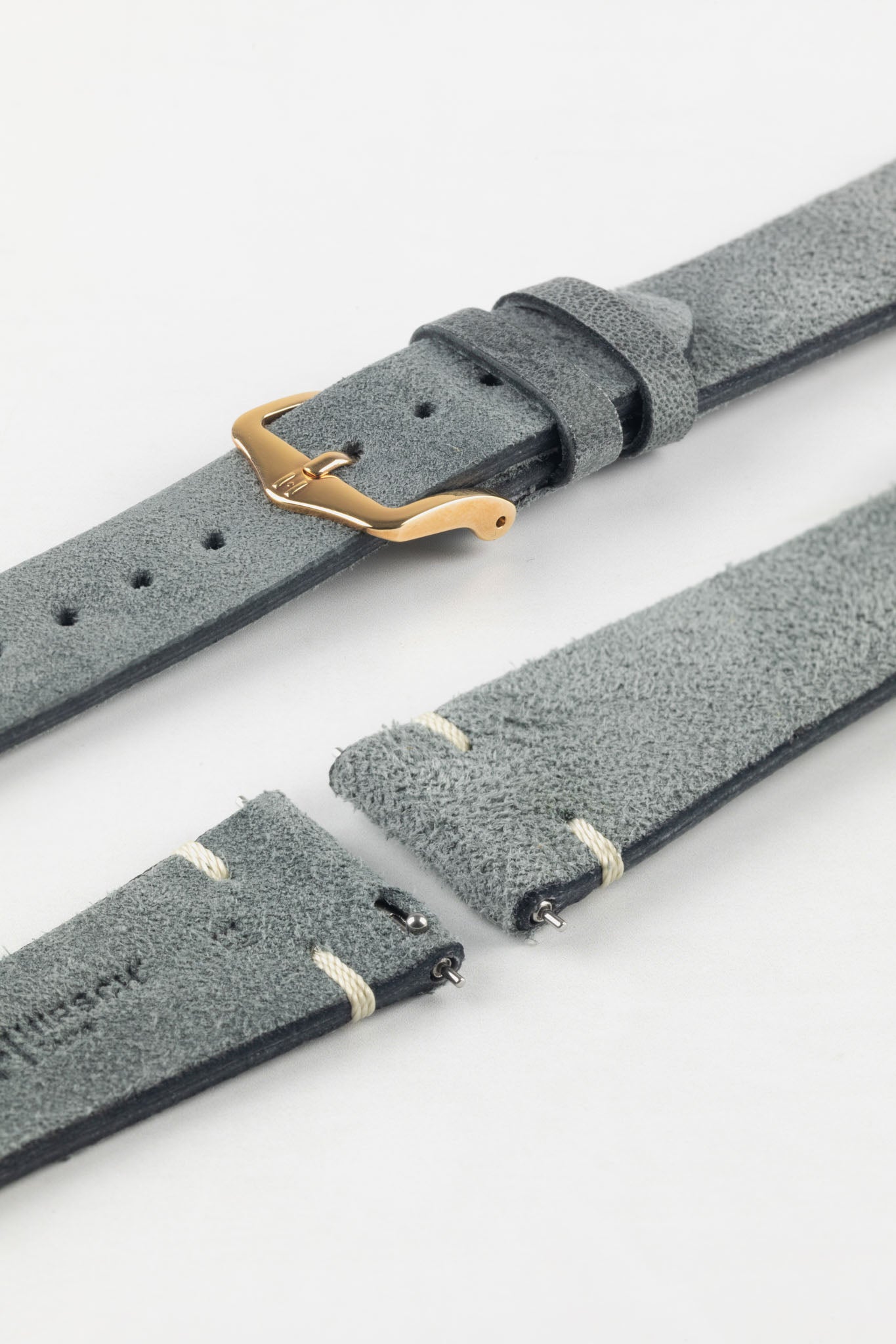 Hirsch SERRO Suede Watch Strap in Grey