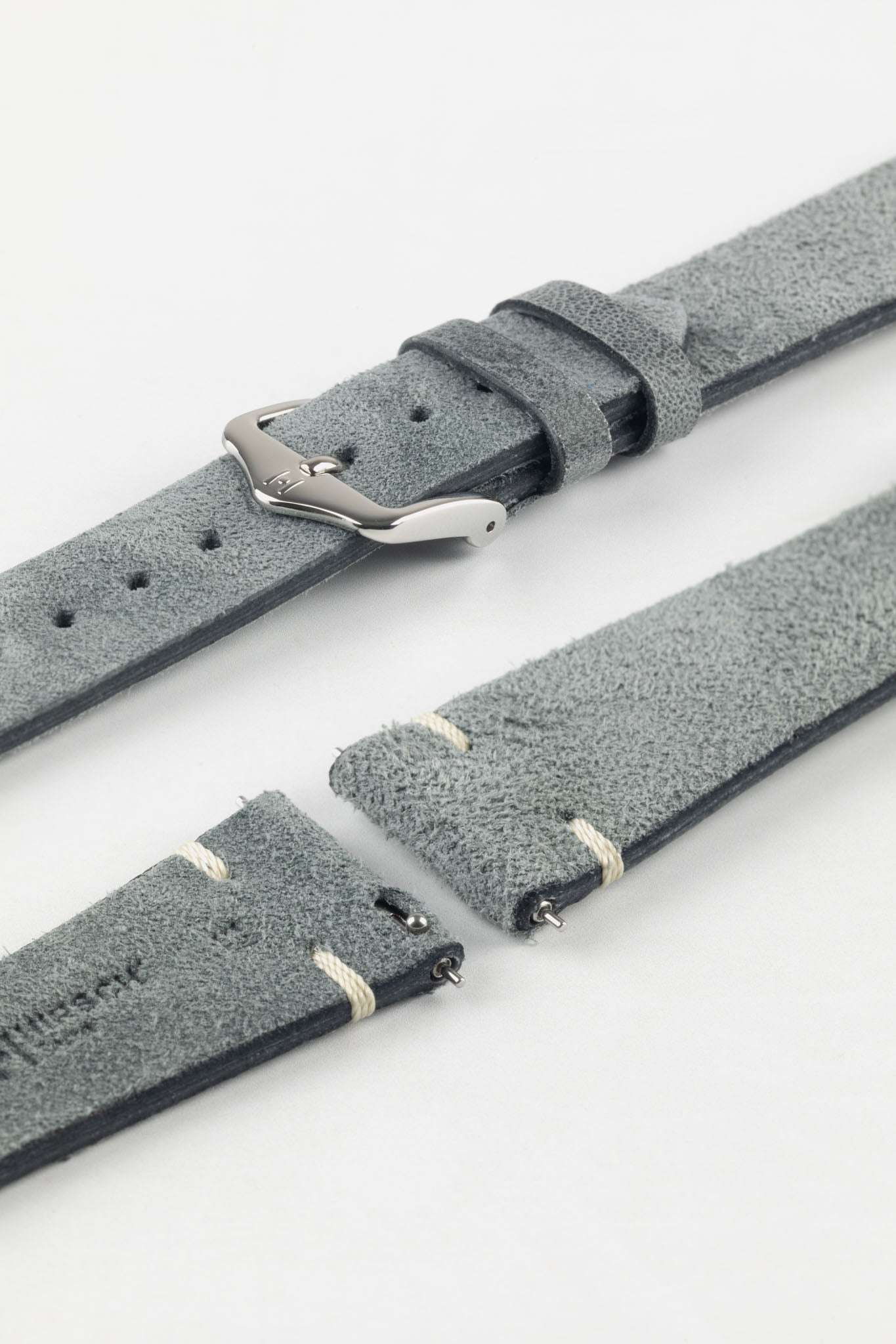 Hirsch SERRO Suede Watch Strap in Grey