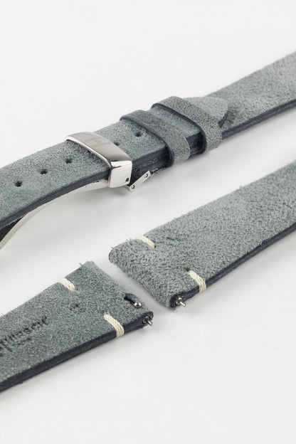 Hirsch SERRO Suede Watch Strap in Grey