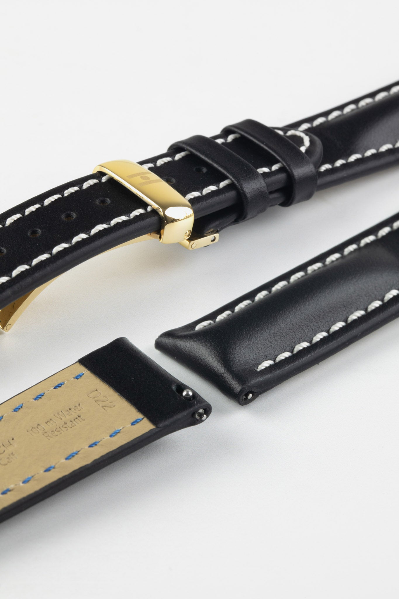 Water-Resistant Leather Watch Strap | Black | HirschStraps – HS by ...