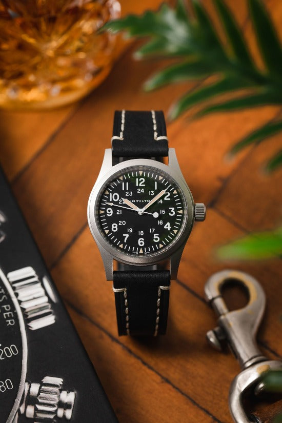 Hirsch LIBERTY Leather Watch Strap in BLACK