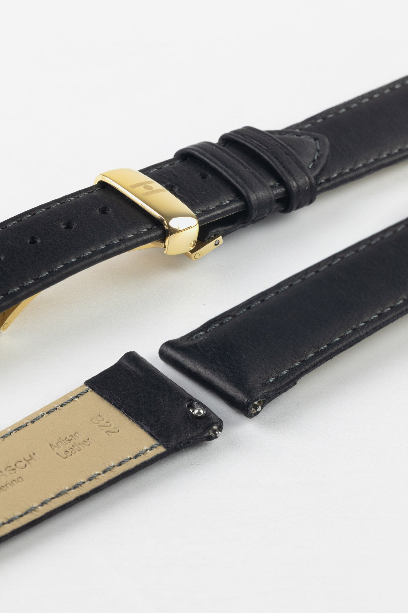 Strap Watch Type Whale Leather Genuine Black 0 23/32in " New